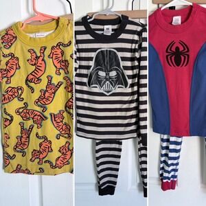 Hanna Andersson Pajamas Bundle Size 6-7 Marvel Spiderman Star Wars Darth Vader
